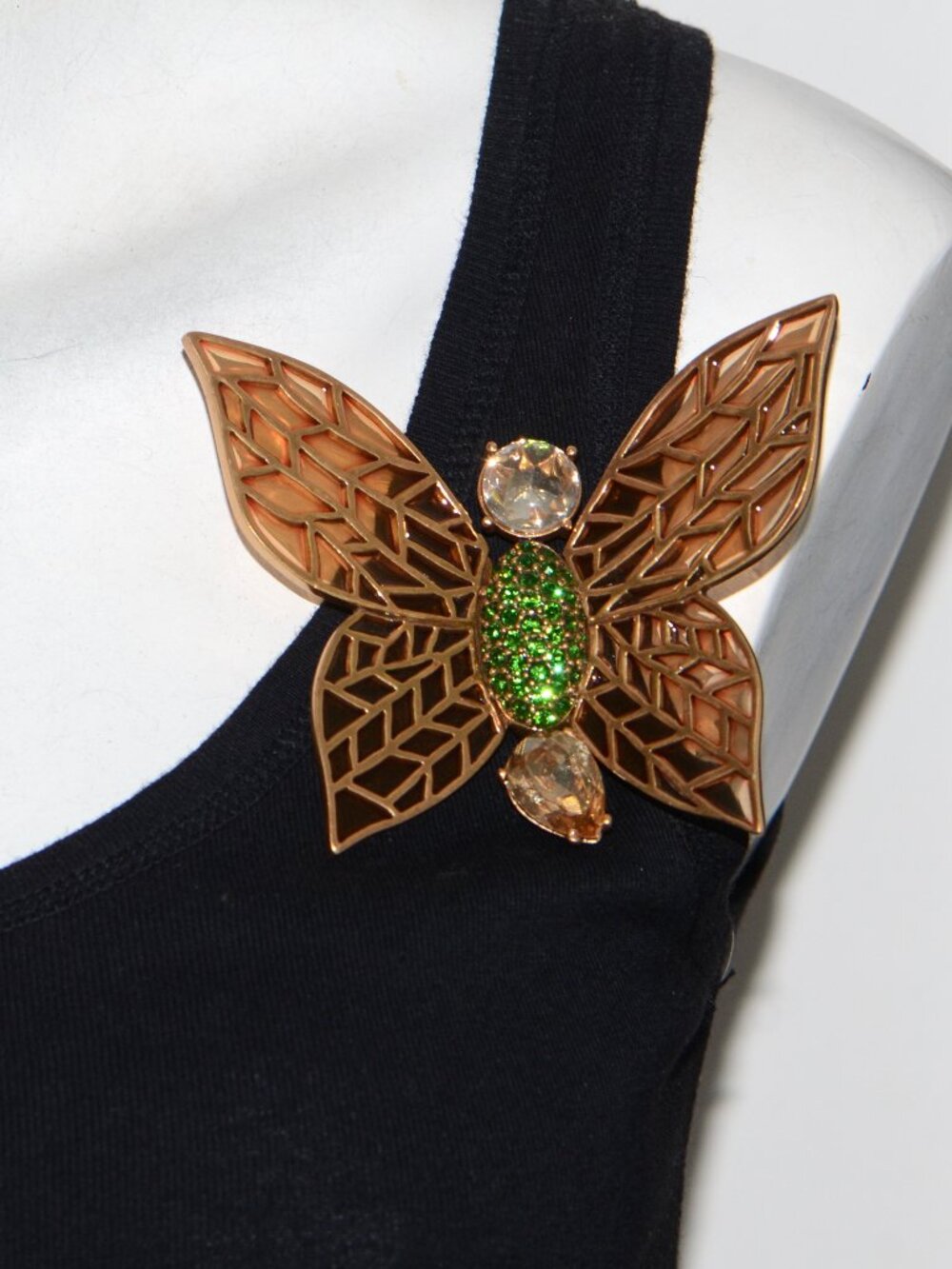 Vintage Oscar de la Renta Crystal Butterfly Pin Brooch